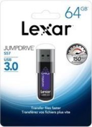 Lexar Jumpdrive S57 64GB USB3.0 Flash Drive Black green
