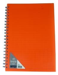 Meeco Neon Stripe A4 80 Ruled Sheets Spiral Bound Notebook - Orange