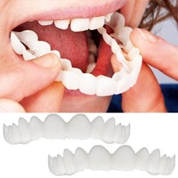 Inverlee 2PCS Comfort Fit Flex Cosmetic Teeth Denture Teeth Top Cosmetic Veneer A
