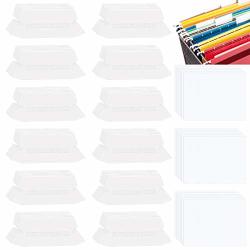 Leonbach 200 + 200 Sets 3" X 1.18" Hanging File Folder Tabs And Inserts Clear File Folder Labels Plastic File Tabs With Inserts