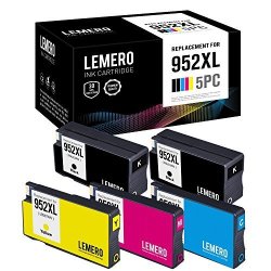 Lemero Replacement For Hp 952XL Remanufactured Ink Cartridge 1 Set + 1 Black Compatible With Hp Officejet Pro 8210 8710 8715 8720 8725 8730 8740 Series Printer