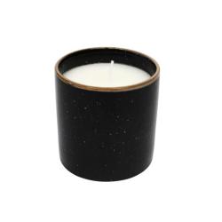 Candle In Glazed Pot Black 10X10CM
