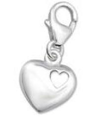 C167-C6657 - 925 Sterling Silver Heart Charm Dangle