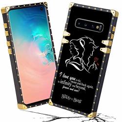 Disney Collection Square Case Fit For Samsung Galaxy S10 6.1-INCH Beauty And The Beast