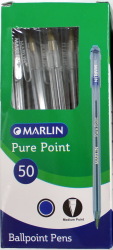 Marlin Pure Point Transparent Barrel Pen Blue Ink
