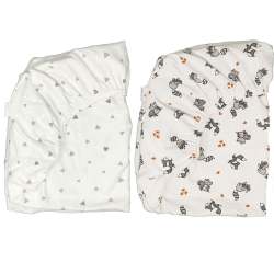 2 Pack 2IN1 Fitted Cot Sheet - 66X132CM