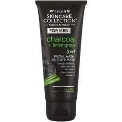 Clicks Skincare Collection Men 3-IN-1 Face Scrub Charcoal 100ML