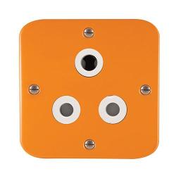 Crabtree Industrial Single 16A Socket In Surface Box - Orange