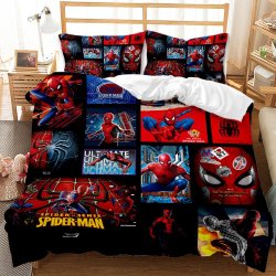 Avengers Spiderman 3D Printed Double Bed Duvet Cover Set