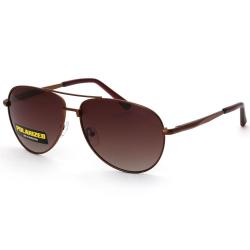Le Specs Aviator Unisex Brown Solid Polarized Lens Sunglasses - Matte Black