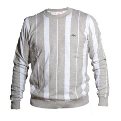 Lacoste Live Sweater Grey White Strip