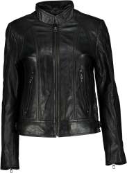 Women's Bella Black 100% Napa Leather Jacket - - 3XL