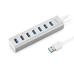 Anker 7-PORT USB 3.0 Aluminum Portable Data Hub With 15W Power Adapter For Mac PC USB Flash Drives And Other Devices