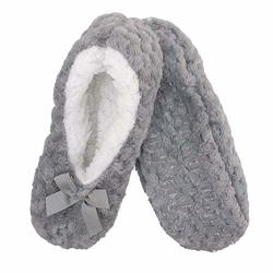 Adult Super Soft Warm Cozy Fuzzy Soft Touch Slippers Non-slip Lined Socks Grey Large 1 Pair