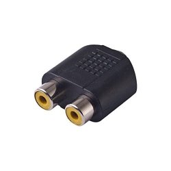 2 Rca Female To 3.5MM Stereo Female Splitter Audio Adapter By Atomic Market