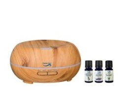 Crystal Aire Ean Ultrasonic Aroma Diffuser With Lavender Eucalyptus And Citronella Essential Oils