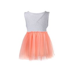 FOCUSNORM NORAME Baby Toddle Girls Tutu Dress Short Sleeves Stripe Tulle Skirts Mini Dress