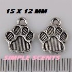 Antique Silver- Bear's Paw Charms Pendants 15X12MM-10 PC S Per Packet
