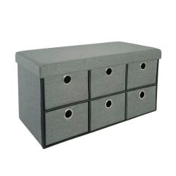 Collapsible Bench Folding Storage With Drawers