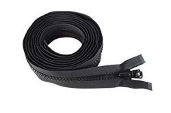 108" Vislon Zipper - Ykk 10 Molded Extra-heavy Separating - Metal Pull - 580 Black 1 Zipper Pack
