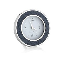 Blue Croc Silver Round Alarm Clock