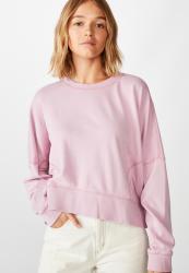 Cotton On Hayley Seam Detail Boxy Crew Pigment Garment Dye - Keepsake Lilac