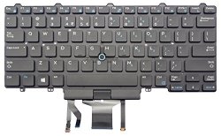 Chnasawe Laptop Replacement Backlit Keyboard With Pointer And Touchpad For Dell Latitude E7450 E5470 E5450 E7470 Us Layout Black Color