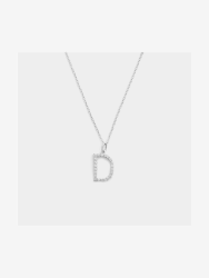 Chet Sterling Silver Cubic Zirconia D Initial Pendant