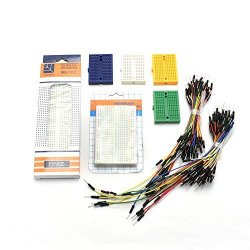 Zyamy 1PCS MB-102 830 + 1PCS 400 + 4PCS 170 Tie Point Prototype Solderless Pcb Breadboard Test Protoboard Diy Bread Board With Self-adhesive Tape + 130PCS Jumper Wires