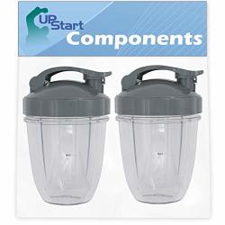 2 Pack Upstart Components Replacement 18 Oz Cup With Flip Top To-go Lid For Nutribullet 600W Nutribullet Pro 900W Nutribullet Pro 900 Series Blenders