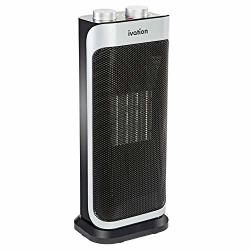 Ivation Ceramic Fan Heater - 1500W Oscillating 3-IN-1 Heater & Fan W self-regulating Thermostat Adjustable Temperature & Fan Strength Removable Filter Overheat & Tip-over Protection & Carry Handle