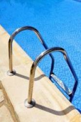 Stainless Steel Ladder In The Swimming Pool Journal - 150 Page Lined Notebook diary Paperback