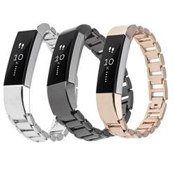 Fitbit Alta Metal Bands Sailfar 3PCS Stainless Steel Replacement Accessory Bracelet Strap Wrist Watch Band Small Large For Alta Men women Silver Rose Gold