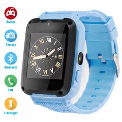 Kids Phone Smartwatch Child Games 1.54 Inch Touch Screen Two-way Call HD Camera Bluetooth Blue