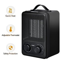 Personal Fan Heater Douhe 2-IN-1 Ptc 1500W 850W Space Heater Electric Table Heater For Small Room With Over Heat Protection