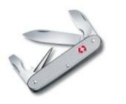 Victorinox Swiss Army Pioneer Soldier Ribbed Alox Silver 93mm