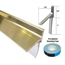 GordonGlass Gold Framed Shower Door Replacement Bottom Deflector With Vinyl Sweep - 35" Long