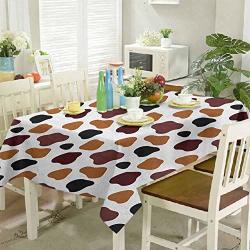 Homecoco Restaurant Table Cover Cow Skin Animal Abstract Spots Milk Dalmatian Barnyard Camouflage Dots 60"X120" Wedding Rectangle Tablecloth