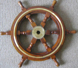 Nautical Ships Steering Wheel Rosewood & Solid Brass Inlay 60cm Nb6
