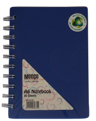 Meeco Creative Collection A6 80 Ruled Sheets Spiral Bound Notebook - Blue