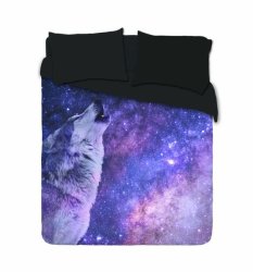 - Galaxy Howling Wolf Duvet Cover Set
