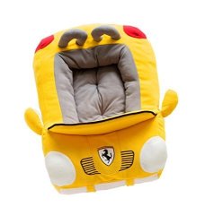 Pet Dog Puppy Soft Large Cool Sport Convertible Car Design Bed House Square Durable Dog Indoor Sofa Yellow