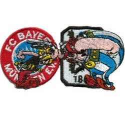 Bayern Vs Muenchen Asterix Obelix 1860 Football Fan Iron On Patch Badge