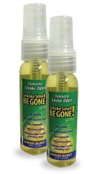 Smoke Smell Be-gone Smoke & Odors Eliminator For Home Office & Car. Natural Non-aerosol Air Freshener 1.1OZ 33ML Lemon Scent Pack Of 2