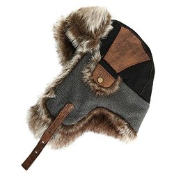 Winter Bomber Hat For Boy Girl Hunting Ushanka Russian Warm Trapper Bomber Hunting Hiking Skiing Cap Black Kid