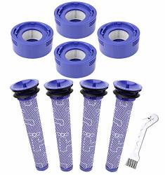 Mochenli 8 Pack Vacuum Filter Replacement For Dyson V7 & V8 Absolute And Animal Cordless Vacuums Set With 4 Hepa Post Filter 4 Pre Filter Replaces Part 965661-01 & 967478-01.