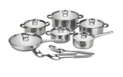 Cookware Stainless Steel Set With Lids - 15 Piece
