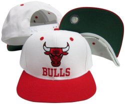 Chicago Bulls Word White Red Two Tone Plastic Snapback Adjustable Plastic Snap Back Hat Cap