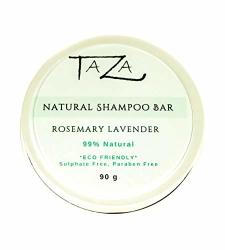 Premium Taza Natural Rosemary Lavender Shampoo Bar 90 G Contains Coconut Oil Hydrolyzed Oat Protein Panthenol