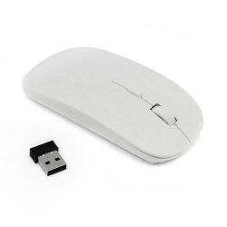 Slim 2.4 Ghz Wireless Optical Mouse Mice For Pc Laptop Notebook White
